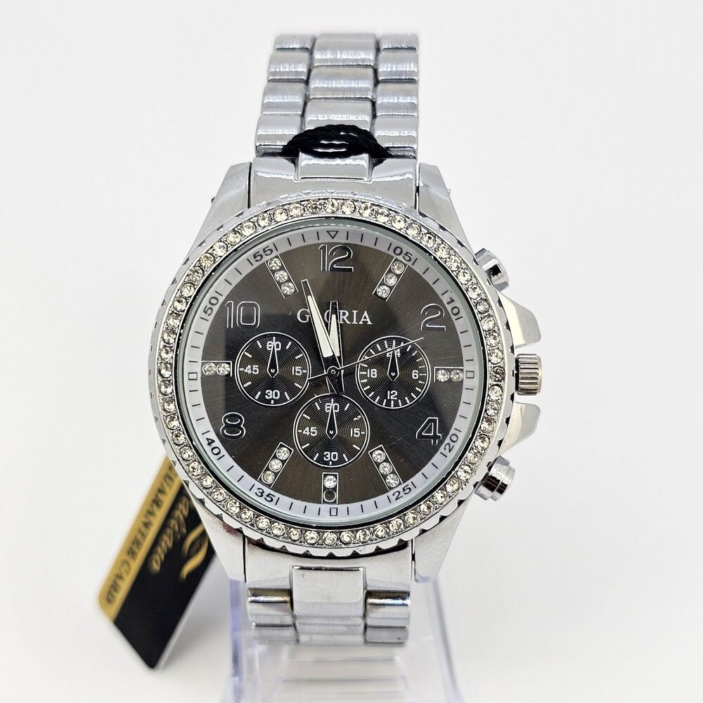 Gloria Women's‎ Watch 42MM Multicolor Dial Gray Bracelet Band 7.5" New Battery